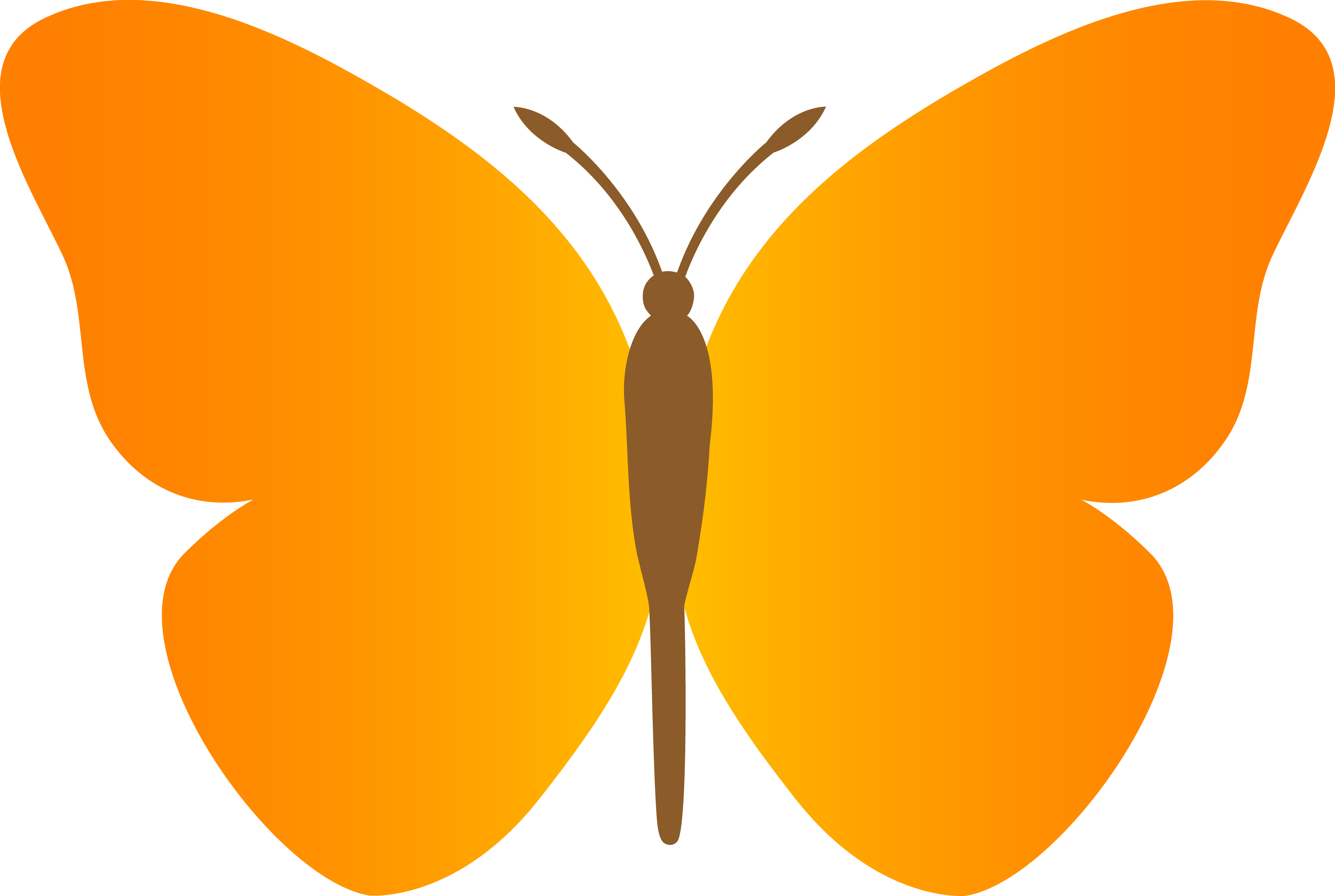 Simple Orange Butterfly Free Clip Art_sweetclipart