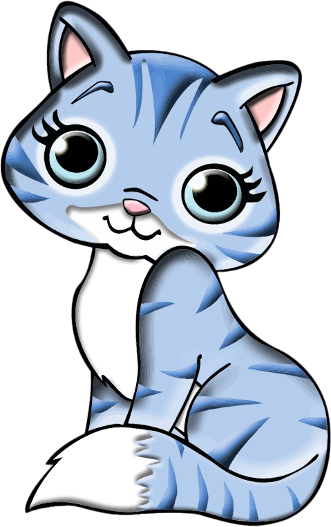 Clipart Blue Cat 