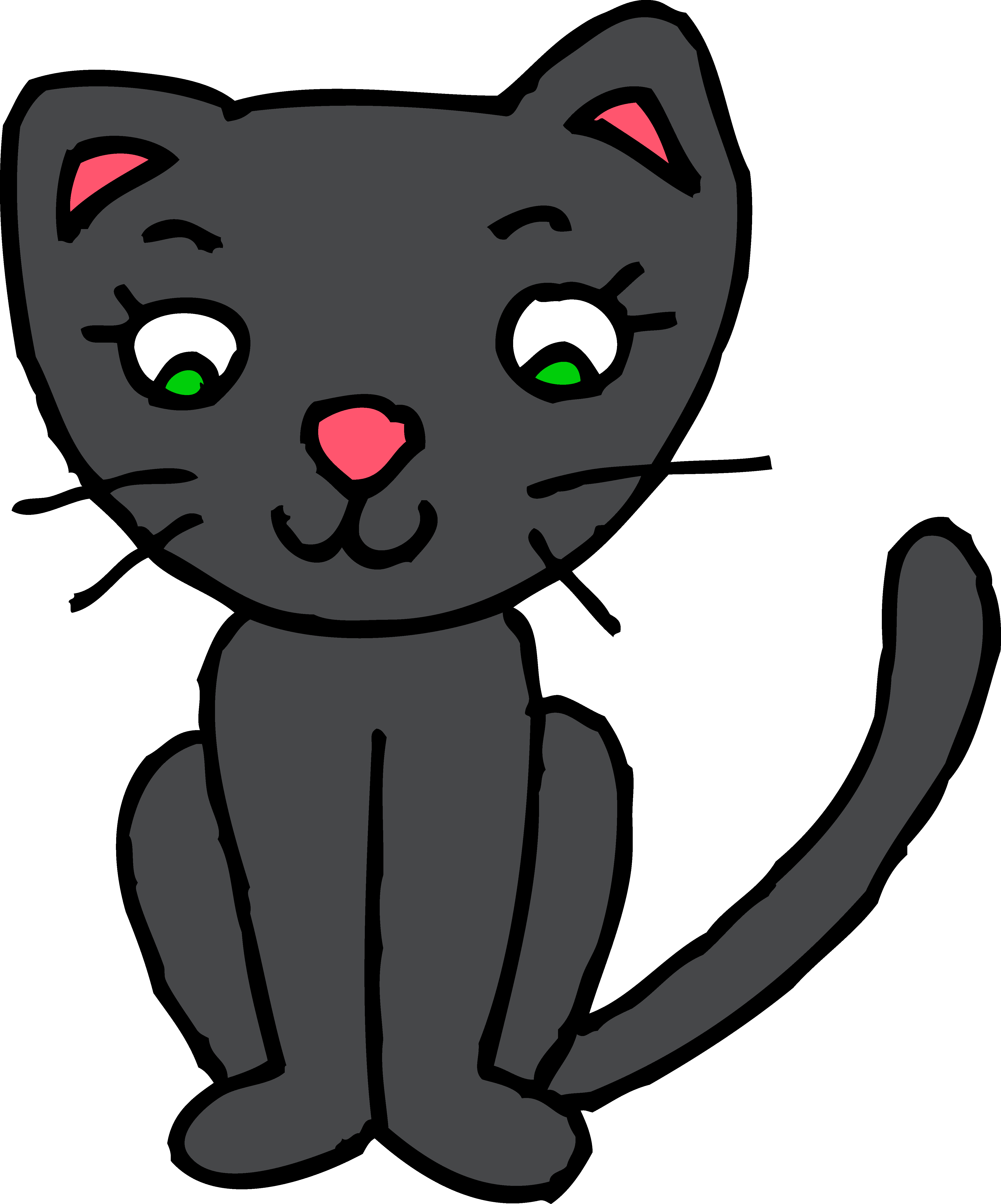 Cute Black Kitty Cat Clipart Free Clip Art sweetclipart