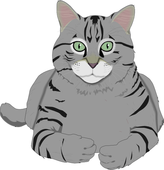 Totetude Gray Cat Clip Art 