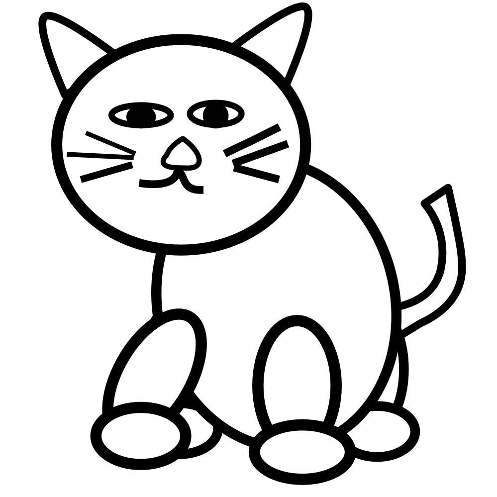 Cat clipart black and white 