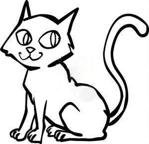 free clipart cat black and white