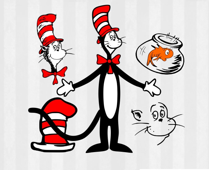 Cat in the hat SVG, Dr Seuss Clip art, Dr Seuss SVG, Cat in the 