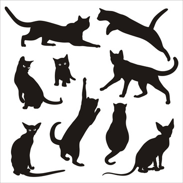 Cat silhouette free vector