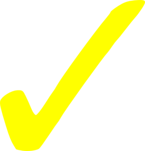 Transparent Yellow Checkmark Clip Art 