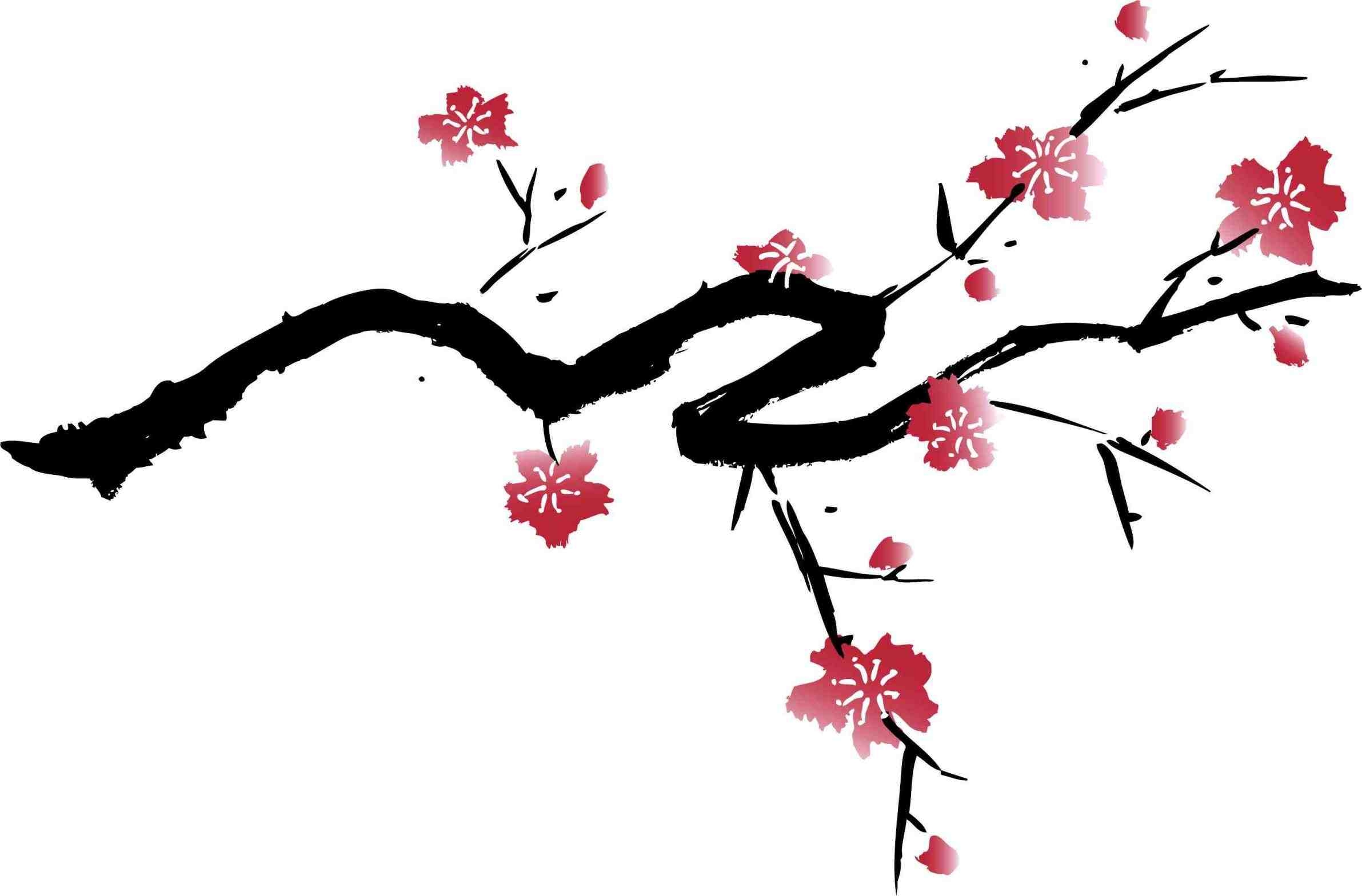 Cherry Blossom Clip Art Black and White � Clipart Free Download