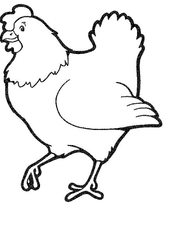 cartoon chicken clipart black and white - Clip Art Library