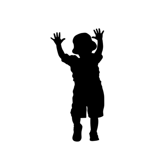 TODDLER REACHING SILHOUETTE DECAL, Children Playing Silhouette 