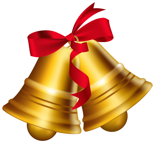 Christmas Bells with Bow PNG Clip Art Image Borders, Frames 