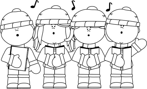 christmas carolers clipart black and white - Clip Art Library