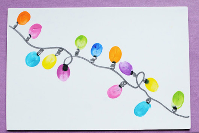 Thumbprint DIY Christmas Lights Crafts for Kids PBS Parents