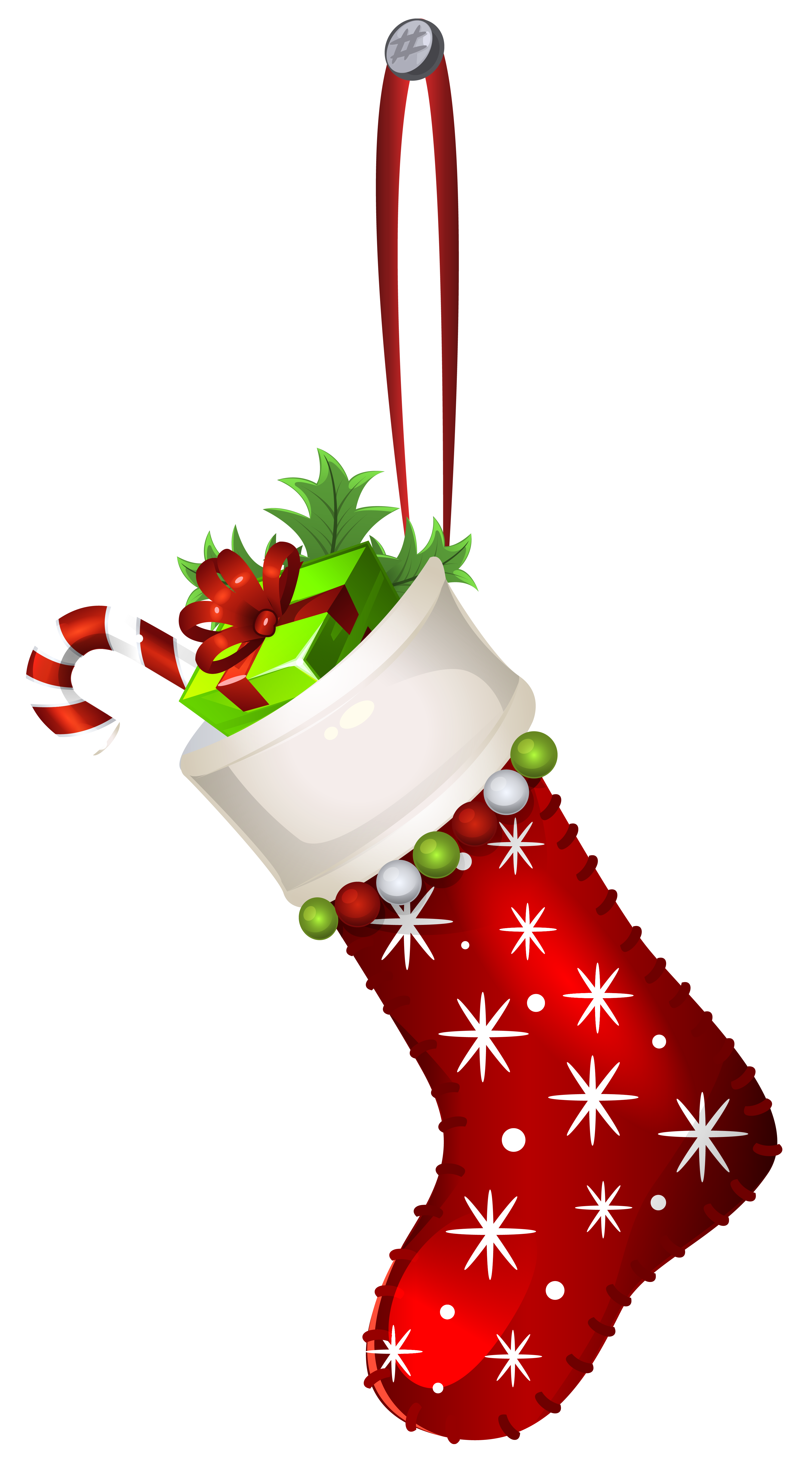 Red Christmas Stocking Transparent PNG