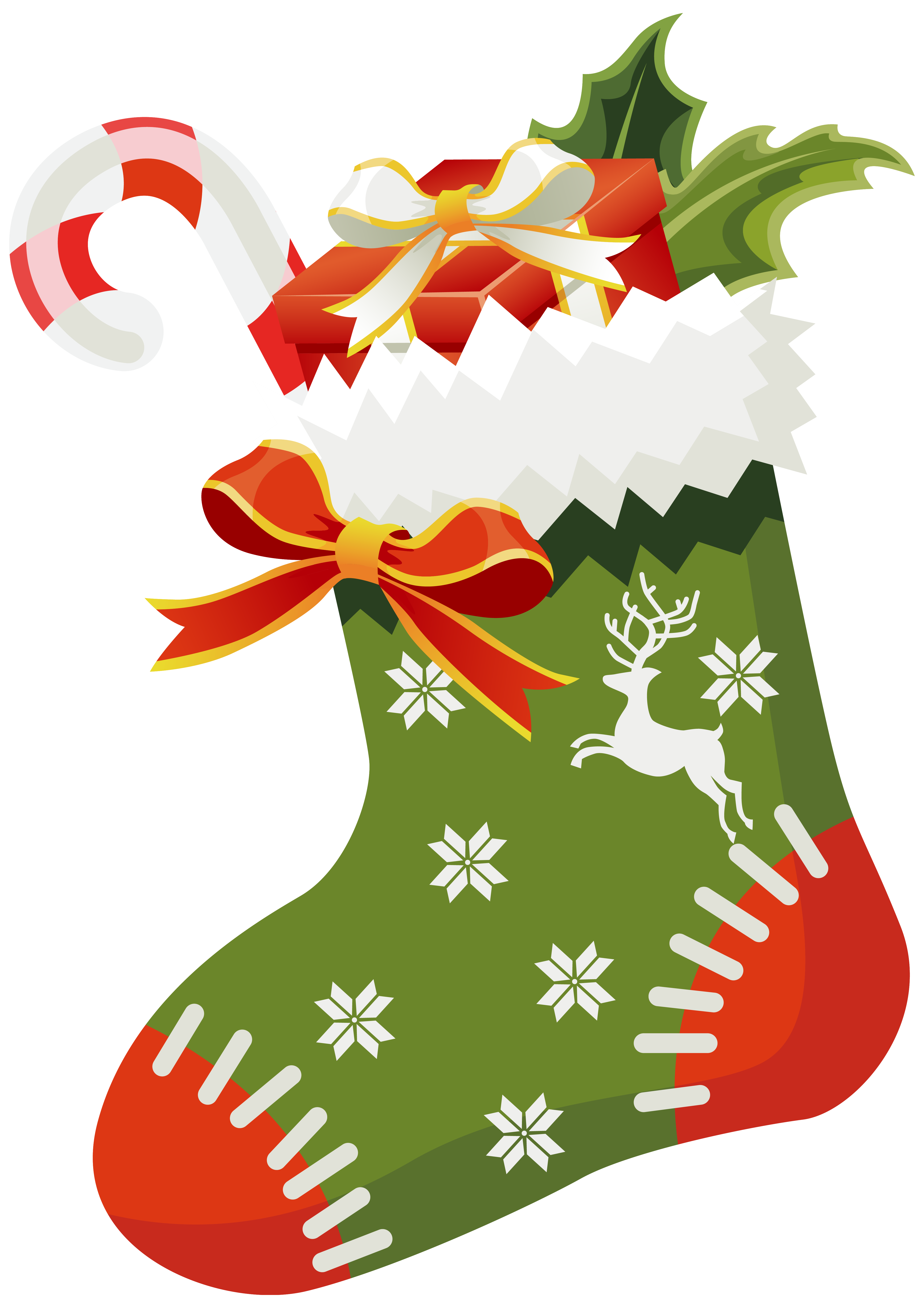 Christmas Green Stocking PNG Clipart