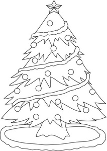 Cute Outline Christmas Tree Clipart Black And White - Dekoration Ideen