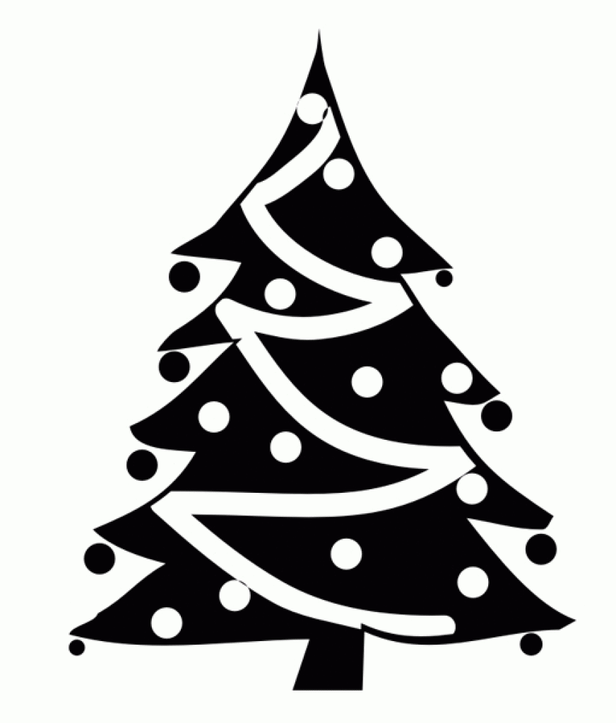 Free Christmas Tree Clip Art Black And White, Download Free Christmas