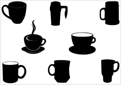Coffee cup coffee mug silhouette clip art pack silhouette clip art 
