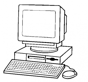 Computer black and white monitor clip art 