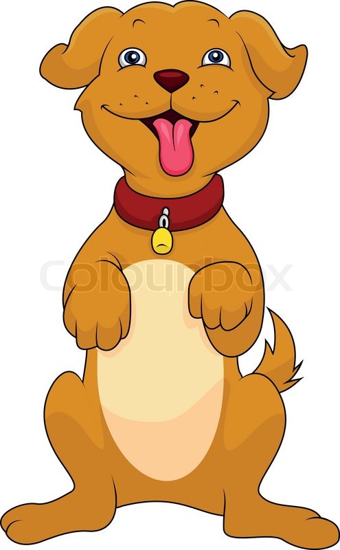 cartoon dog standing drawing - Clip Art Library