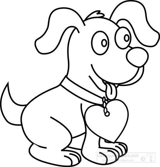 Dog black and white clipart 
