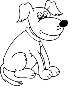 Dog Black And White  Clipart 