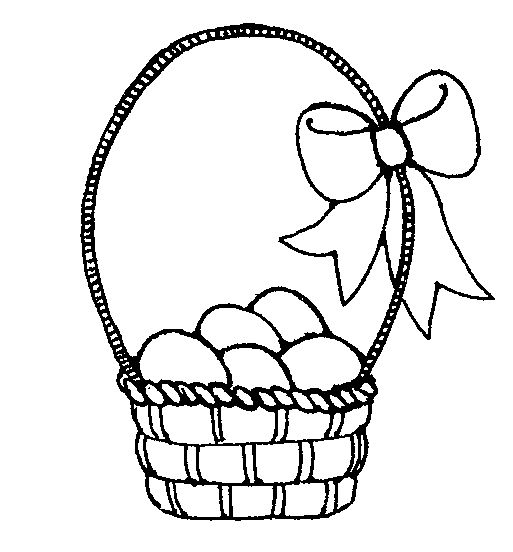 Clipart easter egg basket black and white