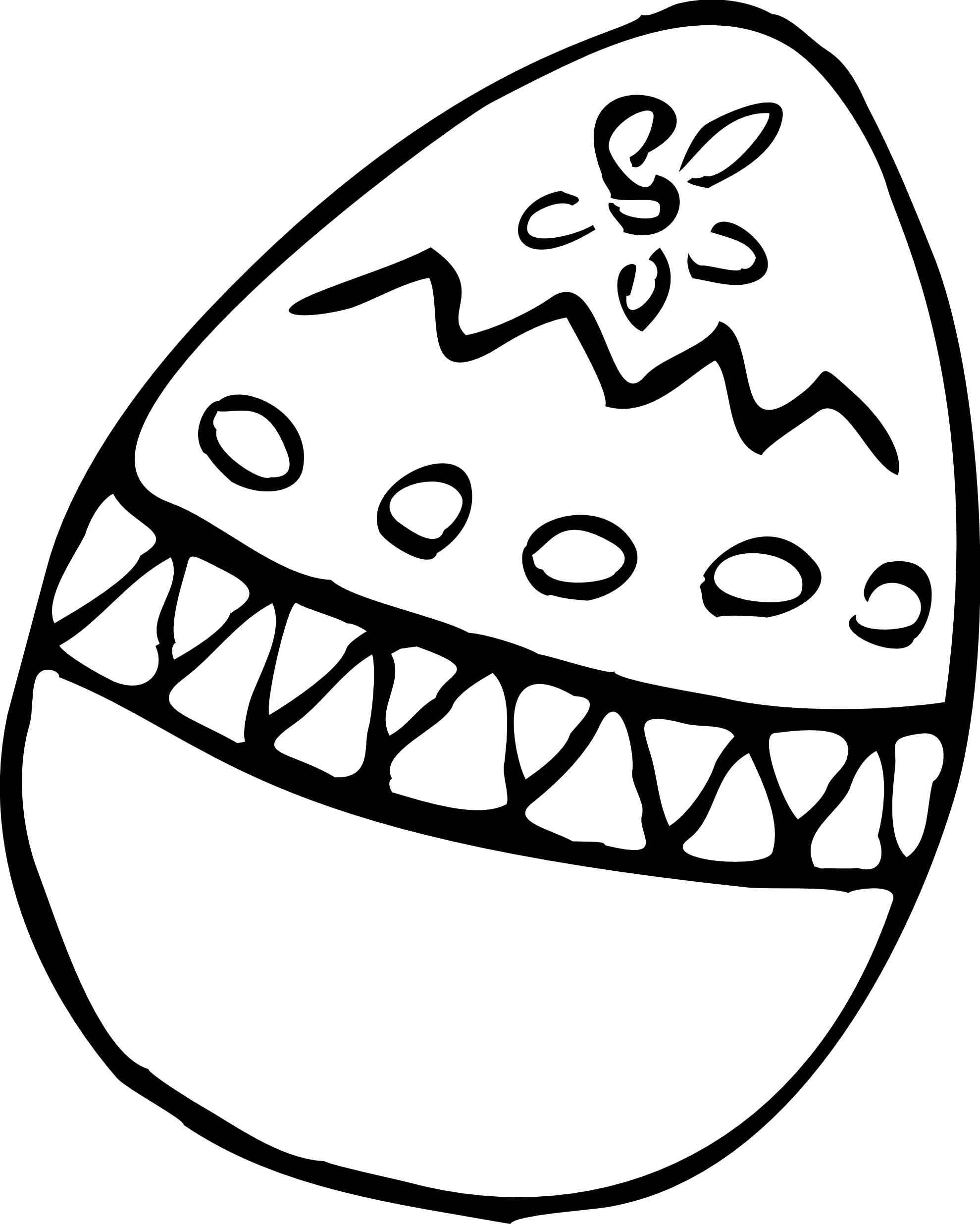 Easter Egg Clipart Black And White  
