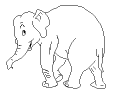 elephant cartoon black and white - Clip Art Library