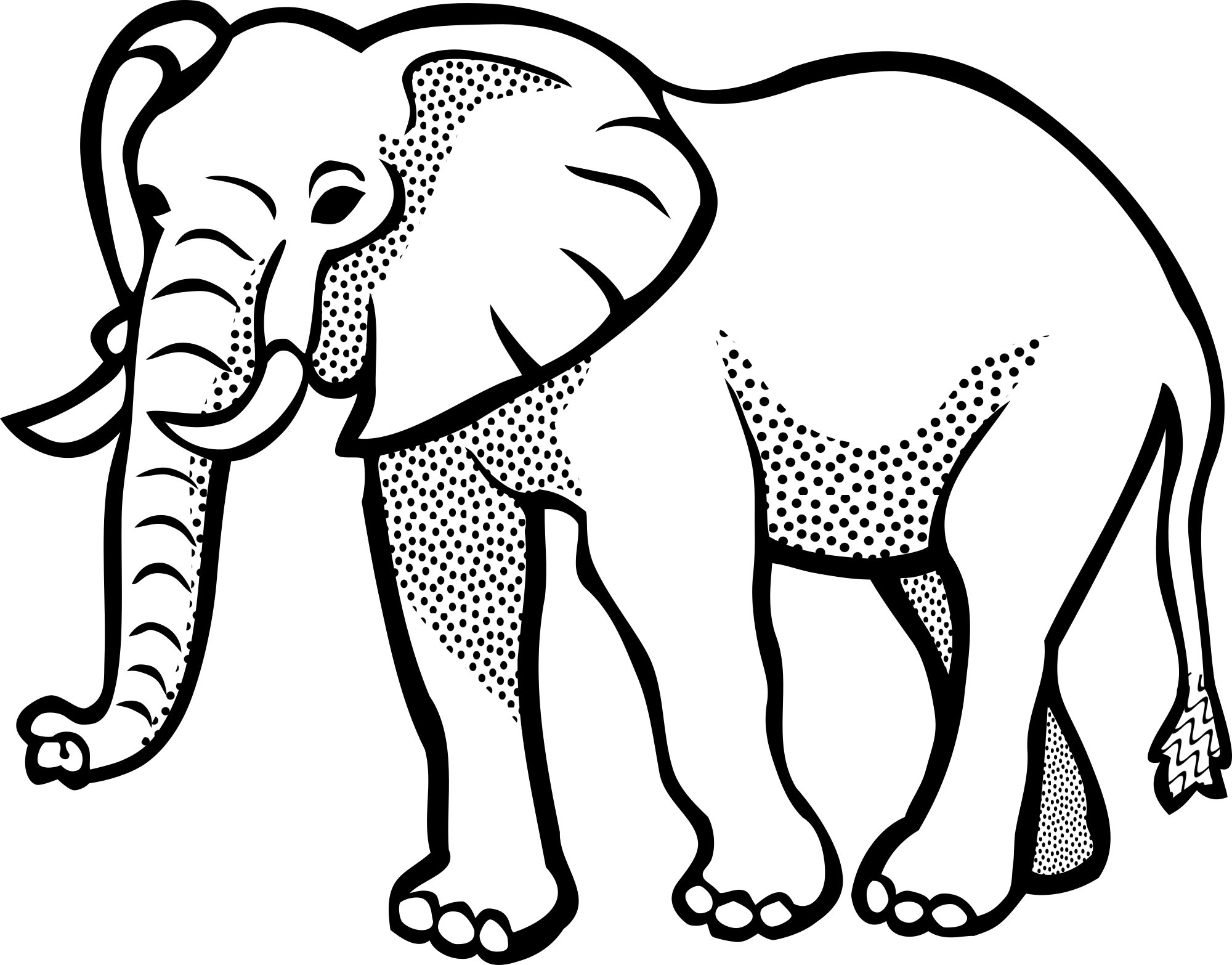 Elephant Clipart Black And White 