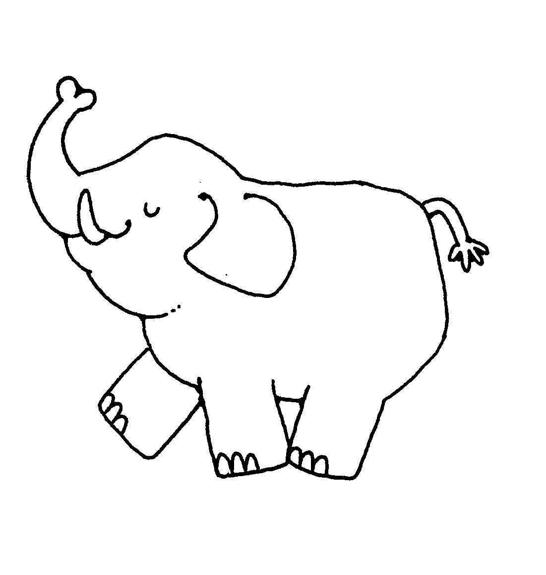 Elephant Clipart Black And White #45342