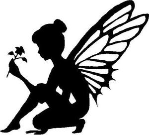 Fairy silhouette with Flower vinyl
