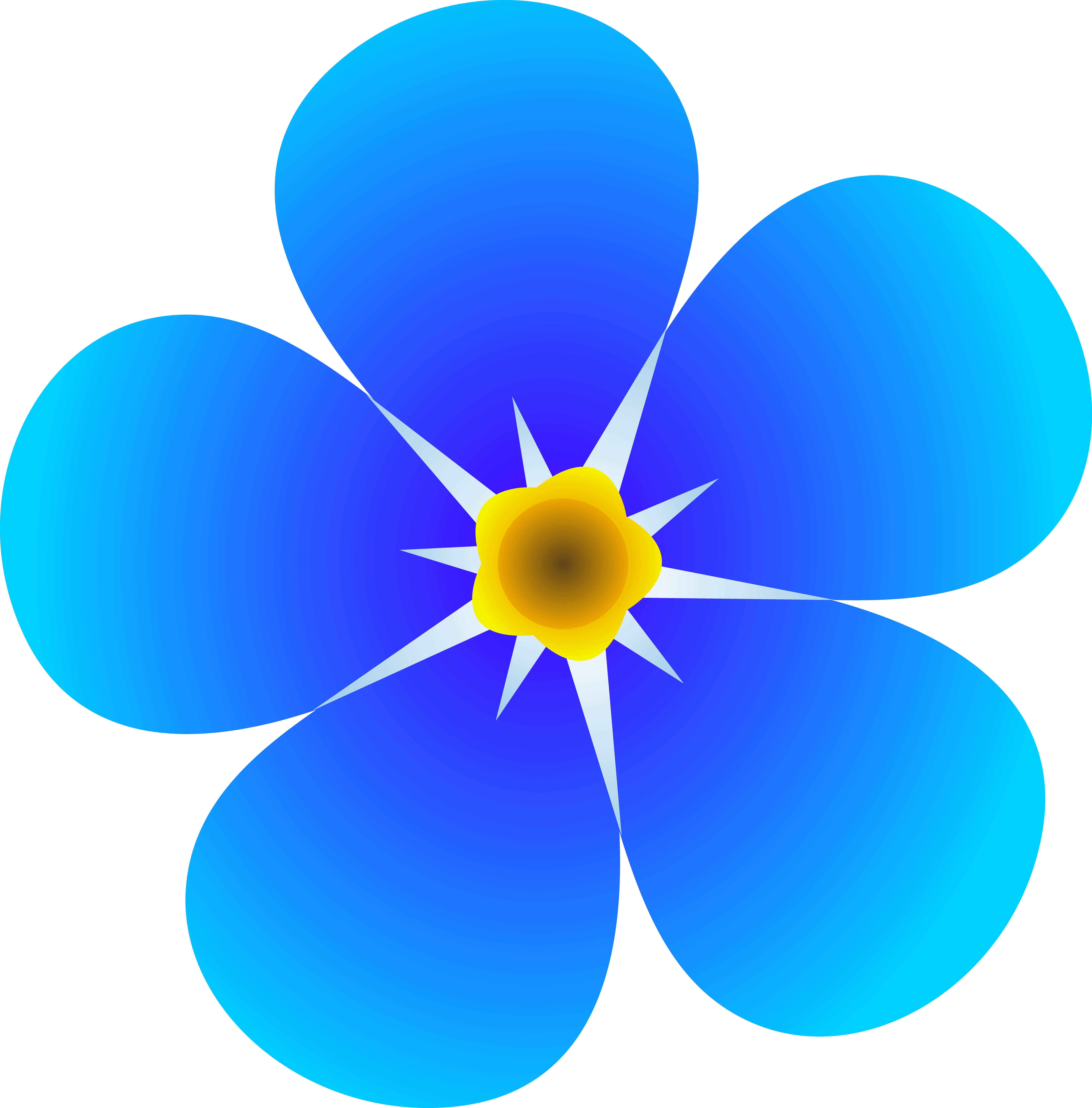 Single Forget Me Not Flower Free Clip Art_sweetclipart