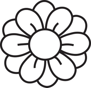 Flower Clipart Image of a flower in black 