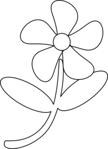Black White Flower Clip Art 
