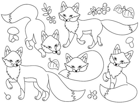 Fox black and white ,willow tree a fox clipart 