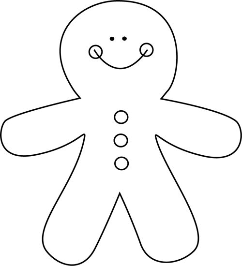 Gingerbread Baby Clipart Black And White