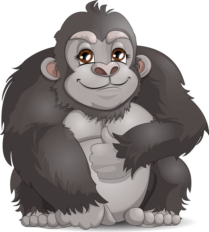 Gray clipart gorilla