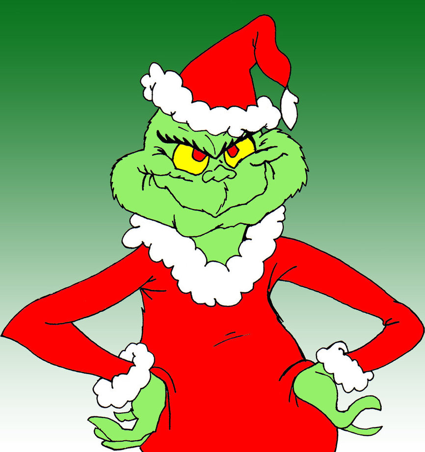 Clip Arts Related To : grinch with christmas hat. 