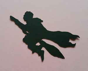 Handmade Harry Potter Flying silhouettes craft card