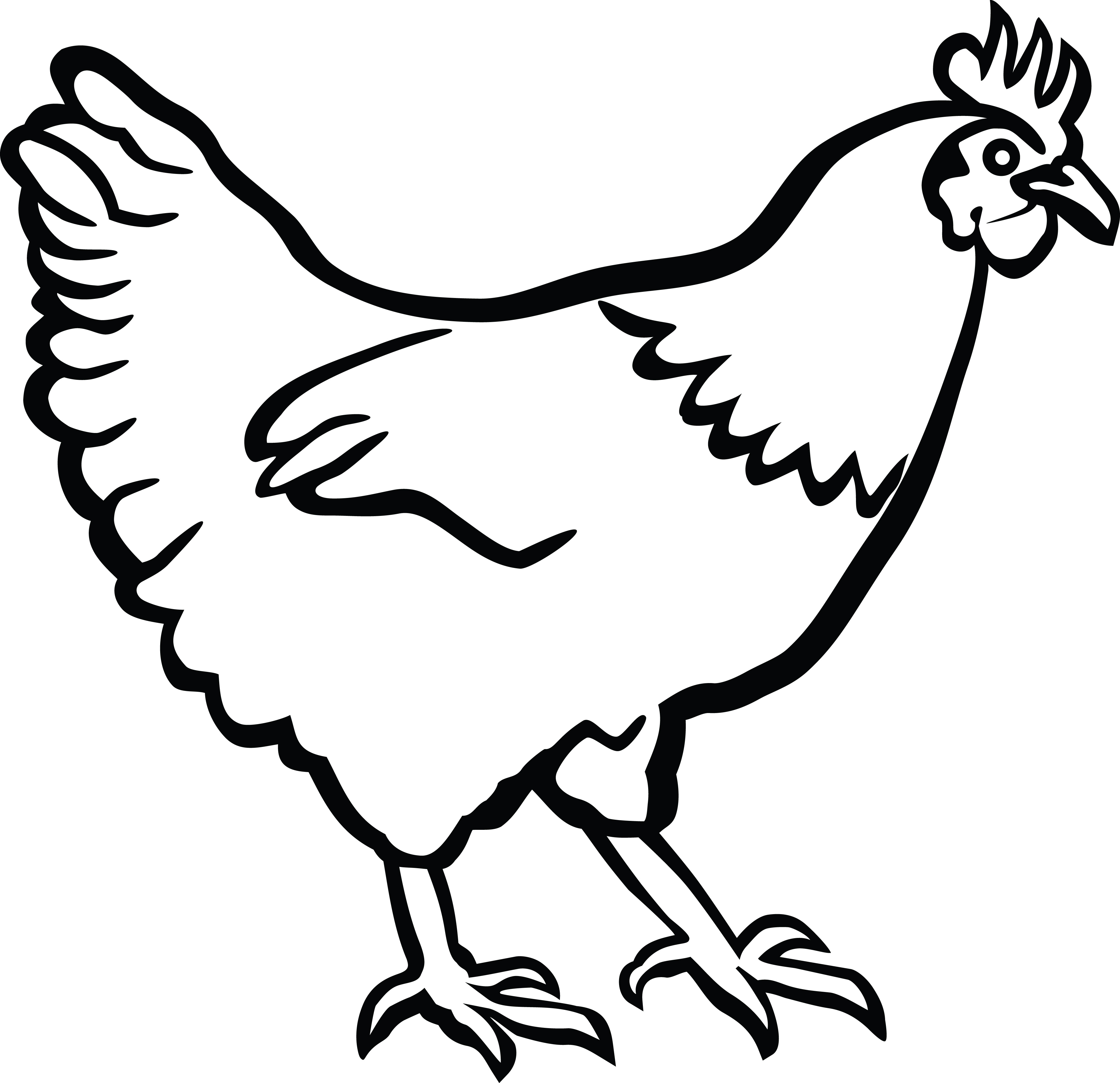 Free Hen Clipart Black And White, Download Free Clip Art 