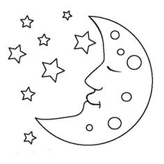 Sleeping Moon Clipart Black And White 