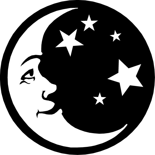 Sun And Moon Clipart Black And White 