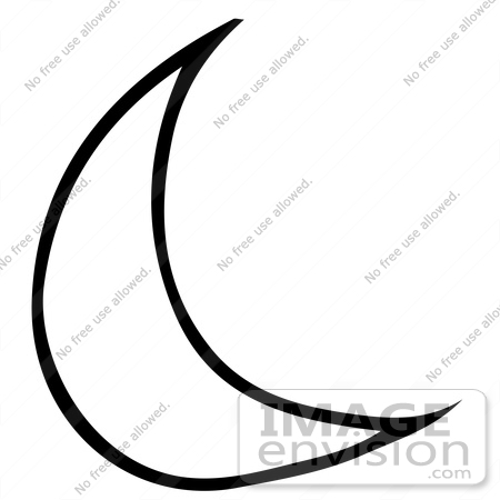 Clipart Of A Crescent Moon In Black And White