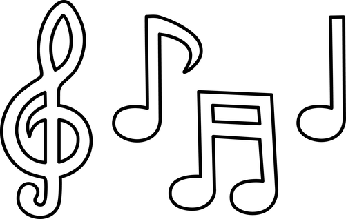 music room clipart black and white