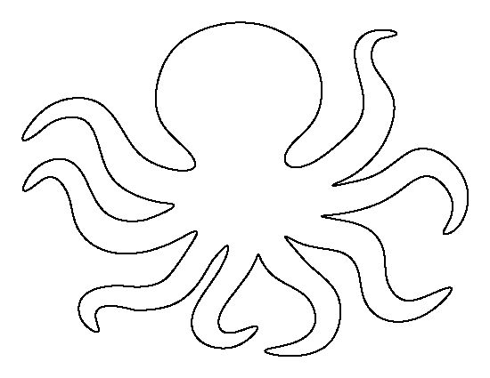 Octopus black and white  outline 