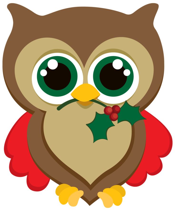 30 Best Christmas Owl Images On Pinterest Owl Clip Art 