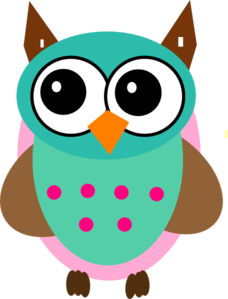 Aqua Amp Pink Owl Clip Art At Clker