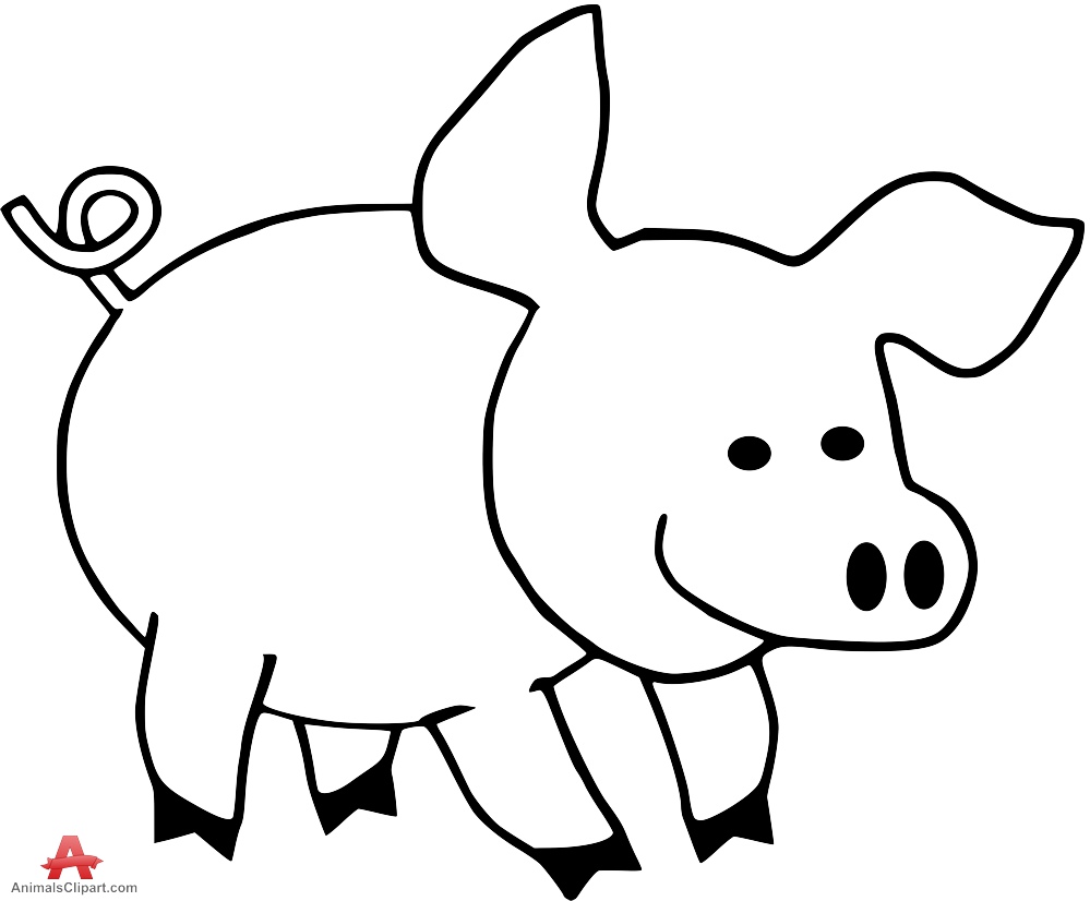 Outline pig clipart design