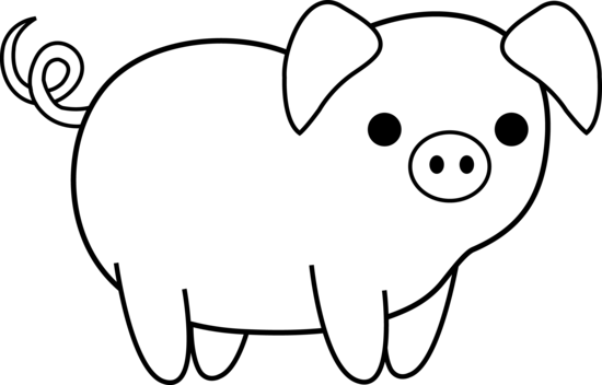 raccoon face clipart black and white pig