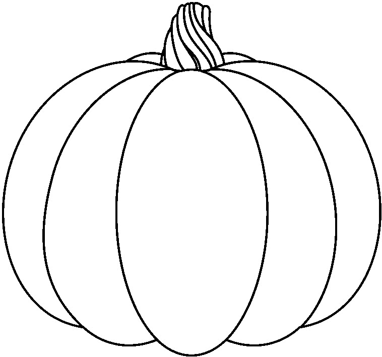 Pumpkin Clipart in Black And White 