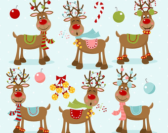 Reindeer clipart ,merry christmas
